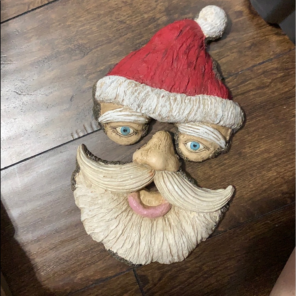 Vintage Cute stone hanging Santa